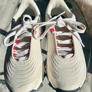 Columbia Cream Sneakers with Red Accents